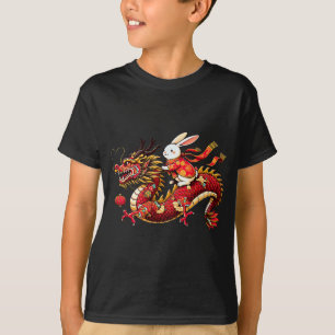 T-shirt Lapin monte dragon chinois drôle hommes femmes heu