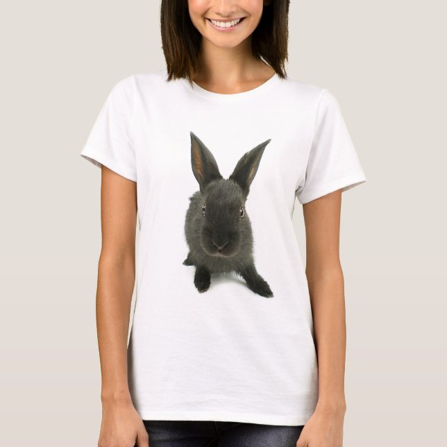 T-shirt lapin noir (Devant)