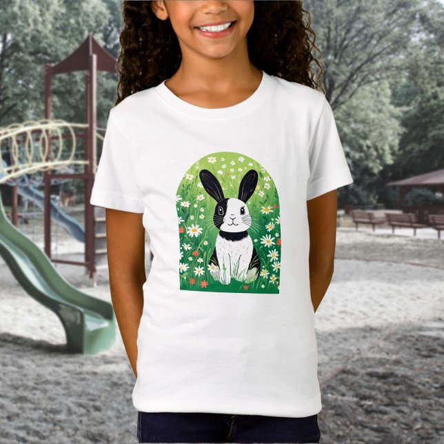 T-Shirt Lapin Noir Et Blanc (Créateur téléchargé)