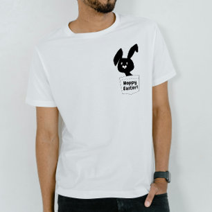 T-shirt Lapin noir et blanc drôle de Pâques Pun dessin ani