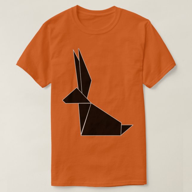 T-shirt Lapin noir Origami (Design devant)