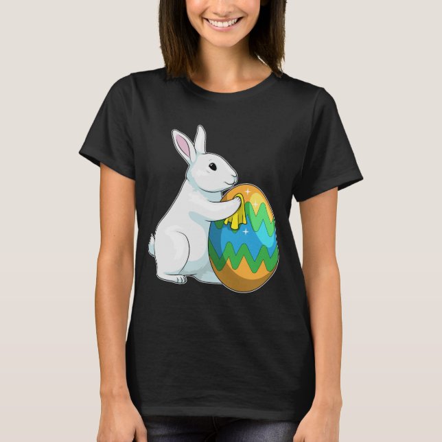 T-shirt Lapin Pâques Nettoyage des oeufs de Pâques (Devant)