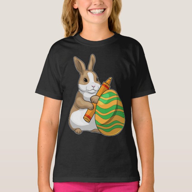 T-shirt Lapin Peinture d'oeuf de Pâques de Pâques (Devant)