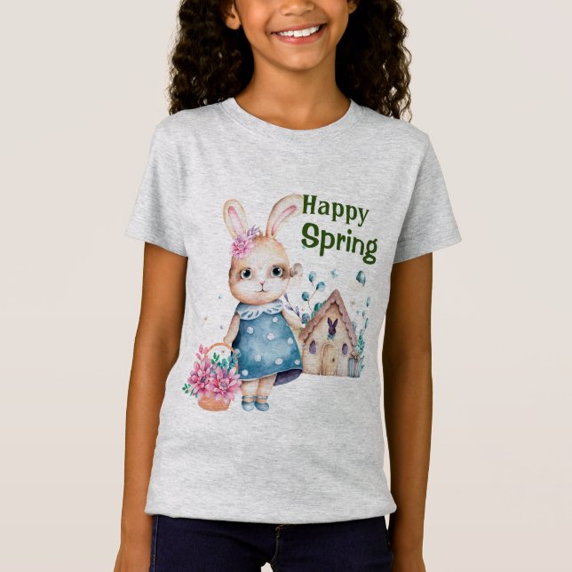 T-Shirt Lapin printanier heureux (Devant)
