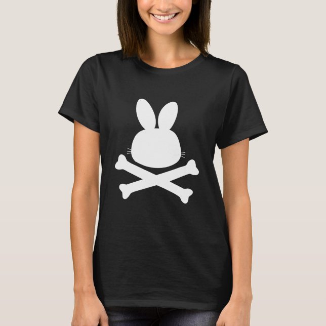 T-shirt Lapin Rabbit Crossbones Pas de crâne Pas effrayant (Devant)