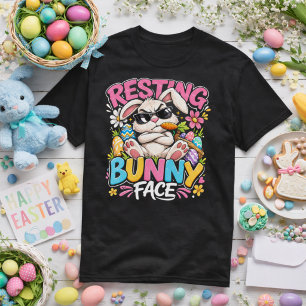 T-shirt Lapin rigolard au visage détendu Lunettes de solei