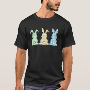 T-shirt Lapin Rose Lapin Buffle Vintage Style Plaid Pour