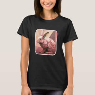 T-shirt Lapin rose numérique lapin moderne Pixel Animal Sk
