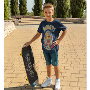 T-shirt Lapin Skateboard Toujours à la Chasse