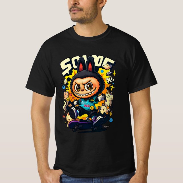 T-shirt Lapin skater cool (Devant)