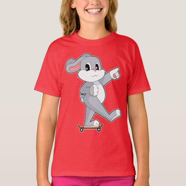 T-shirt Lapin Skateur Skateboard (Devant)