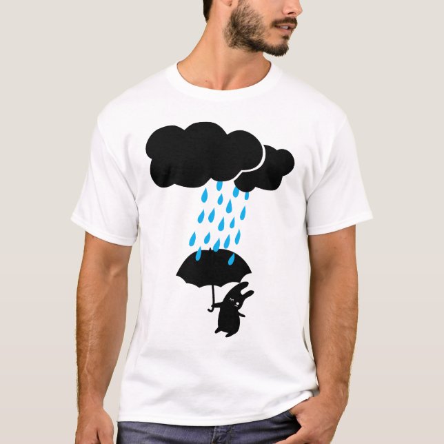T-shirt Lapin sous la pluie (Devant)
