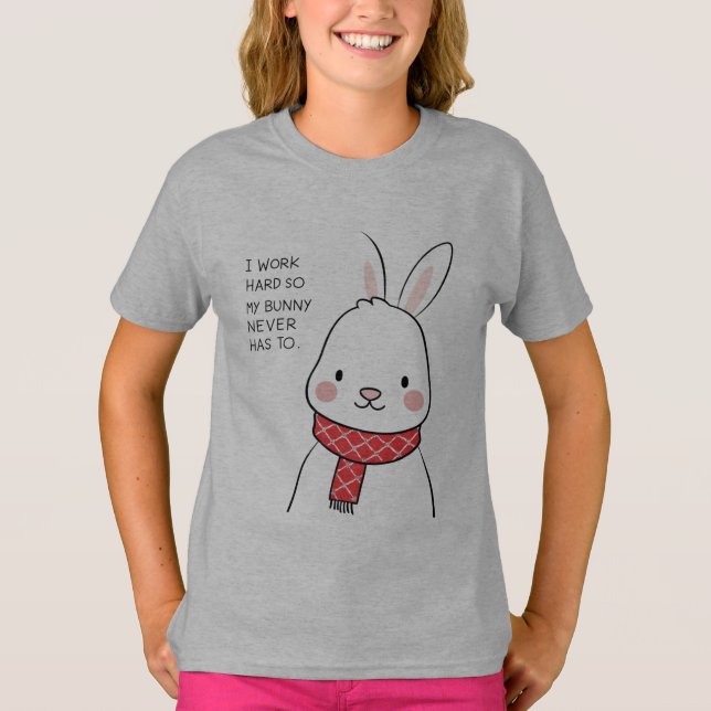 T-shirt lapin surpris - Réaction lapin mignon avec (Devant)