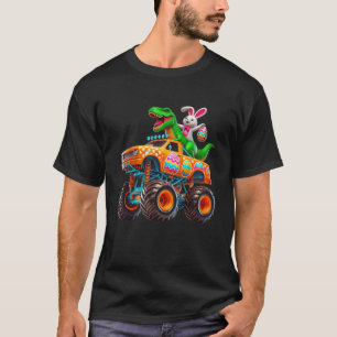 T-shirt Lapin T-rex Pâques Monster Truck Dino Drôle Garçon