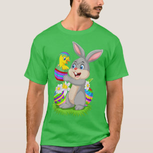 T-shirt Lapin tenant un bébé poussin éclosion d'un hâte