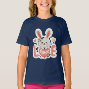 T-shirt Lapin tenant un cœur