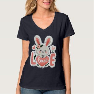 T-shirt Lapin tenant un cœur