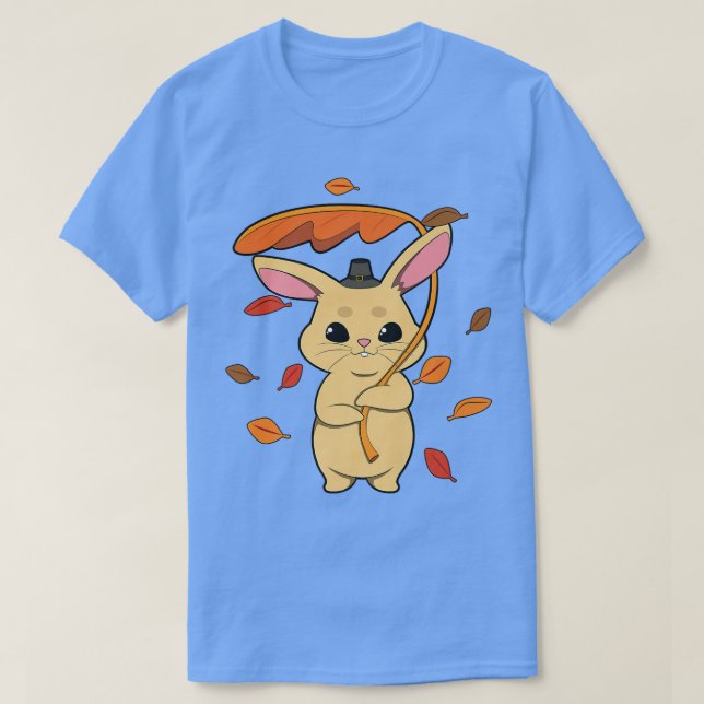 T-shirt Lapin Tombant Feuille En Automne (Design devant)