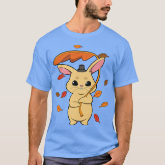 T-shirt Lapin Tombant Feuille En Automne