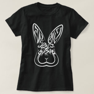 T-shirt Lapin tribal noir et blanc