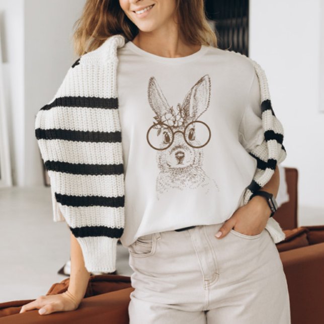 T-shirt Lapin vintage et lunettes (Créateur téléchargé)