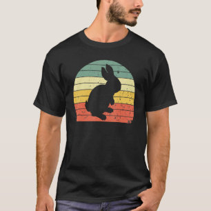 T-shirt Lapin vintage Retro Rabbit Silhouette Animal 80s