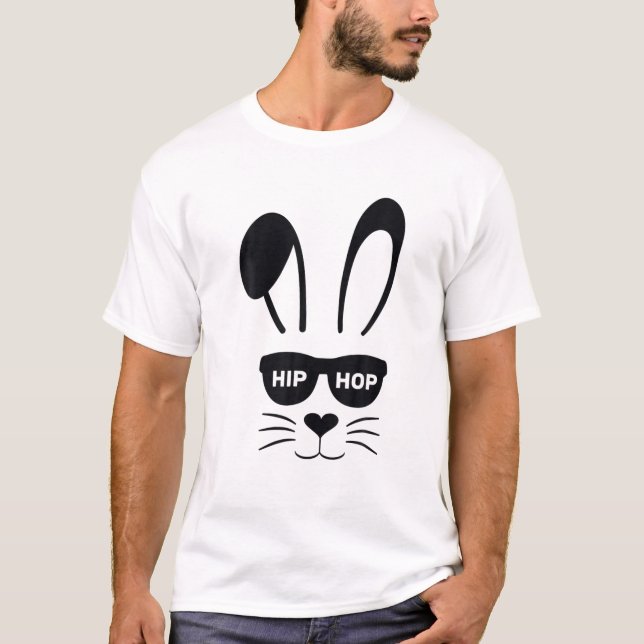 T-shirt Lapin Visage avec lunettes de soleil Garçons de Pâ (Devant)