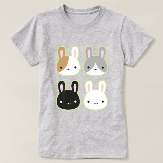 T-shirt Lapins de Kawaii Bunny (Design devant)