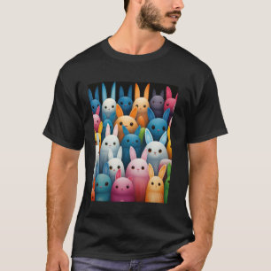 T-shirt Lapins de Pâques drôles dessin multicolore de Dani