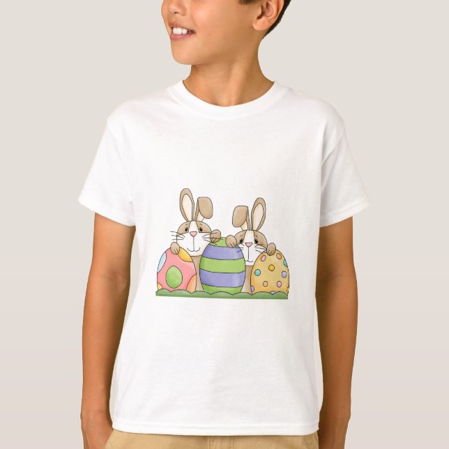 T-shirt lapins de pâques et oeufs (Devant)