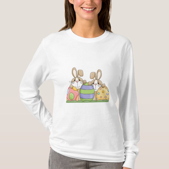 T-shirt lapins de pâques et oeufs (Devant)