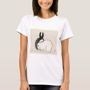T-shirt Lapins noirs et blancs de Kono Bairei