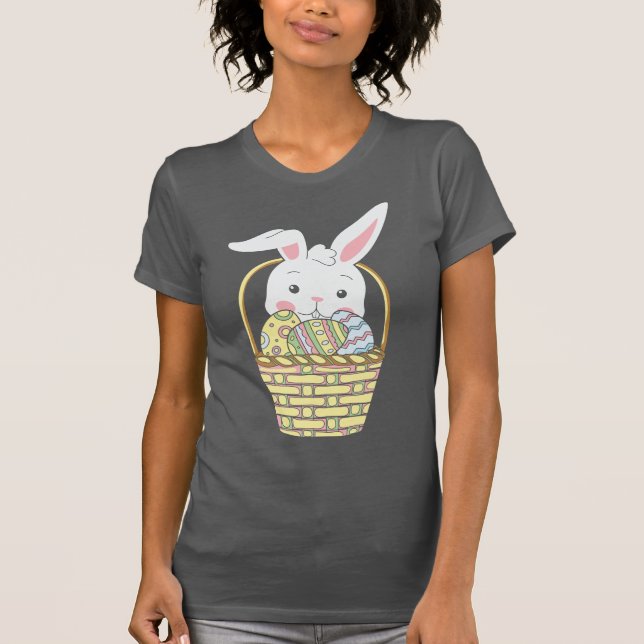 T-shirt Lapins T Chemise Design Vêtements de Pâques (Devant)