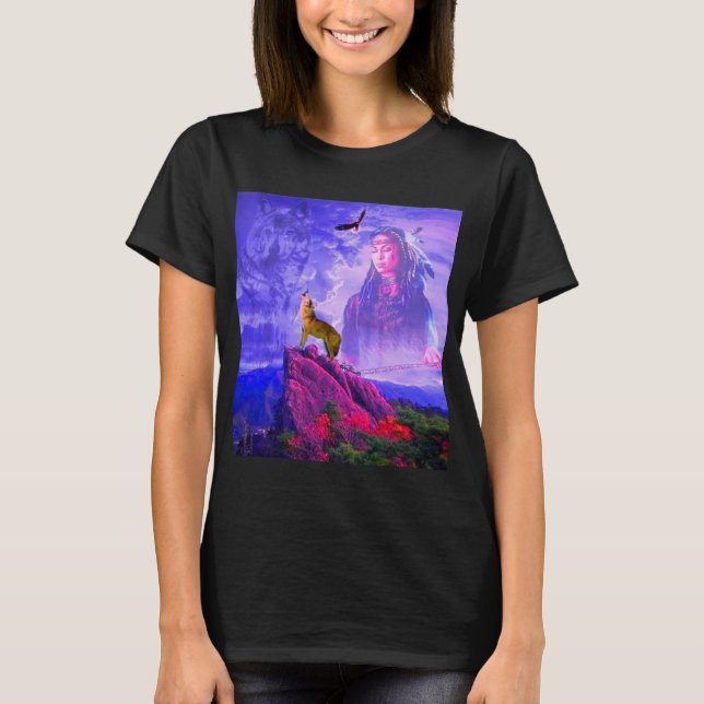 T-shirt L'Appel Du Grand Esprit De Loup (Devant)