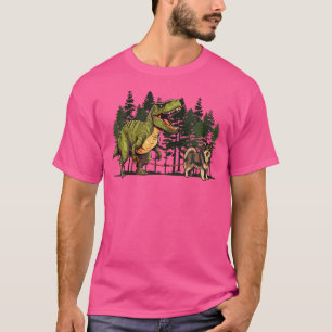 T-shirt Lapphund finlandais Dinosaur T-Rex Marcher Chien d