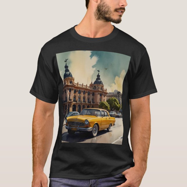 T-shirt L'aquarelle de Buenos Aires (Devant)