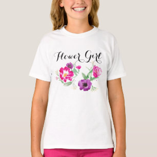 T-shirt L'aquarelle de demoiselle de honneur fleurit T