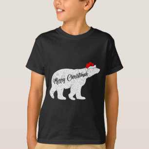 T-shirt Lar Bear Amoureux des Animaux Noël Chapeau de Père