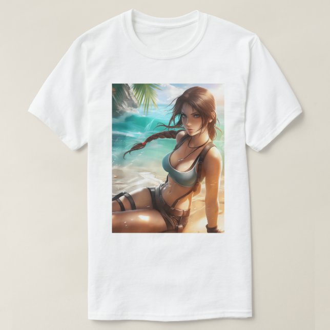 T-shirt Lara Croft maillot de bain 7 (Design devant)