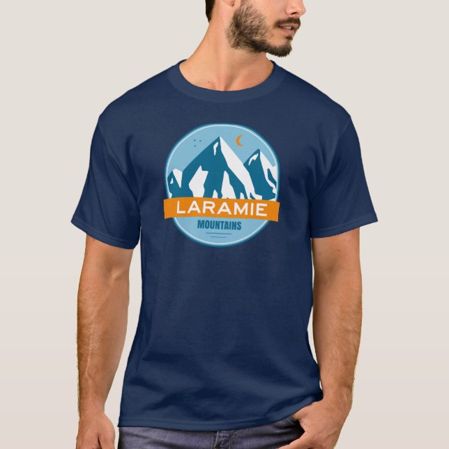 T-shirt Laramie Mountains Wyoming Stars Lune (Devant)