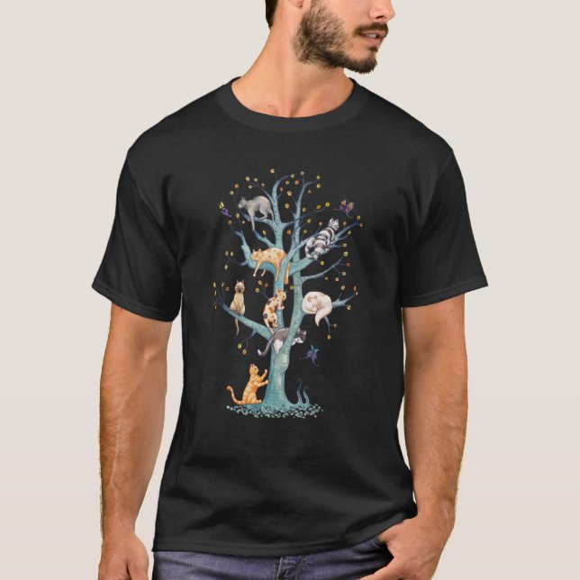 T-shirt L'Arbre De La Vie Animale De Chat (Devant)