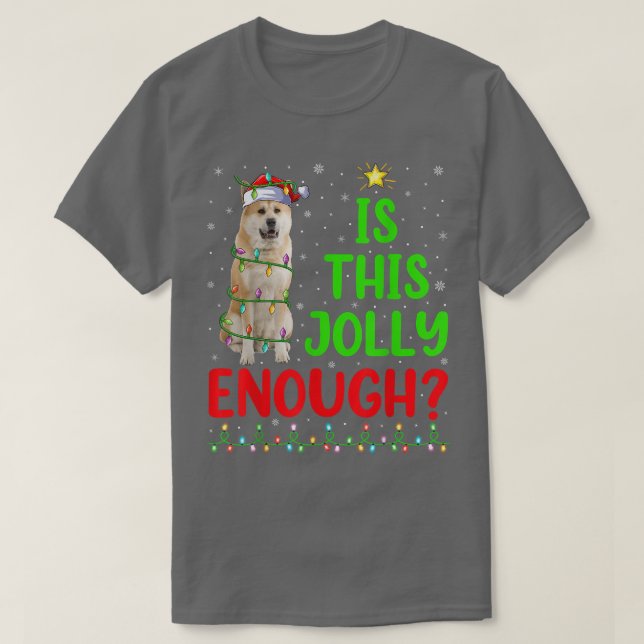 T-shirt L'Arbre De Noël Drôle Est Ce Jolly Assez Akita Inu (Design devant)