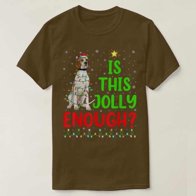 T-shirt L'Arbre De Noël Est Ce Jolly Assez Anglais Pointer (Design devant)