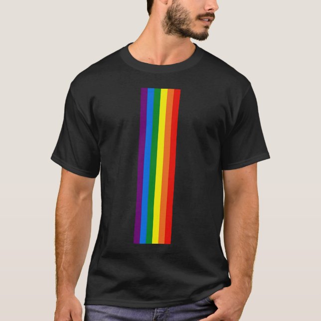 T-shirt L'arc-en-ciel barre l'appui du gay pride LGBT (Devant)