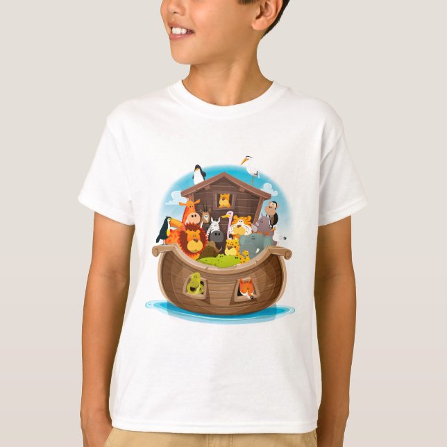T-shirt L'arche de Noé avec des animaux de jungle (Devant)