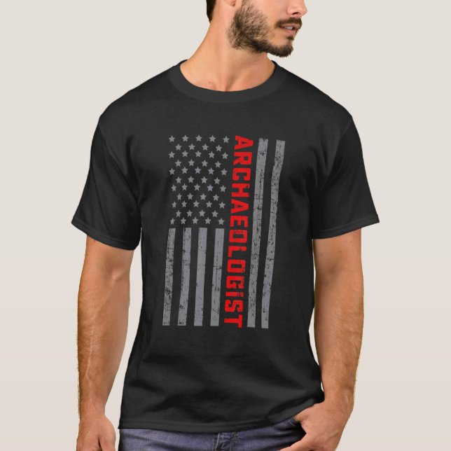 T-shirt L'Archéologue Américain Drapeau Vintage pour moi (Devant)