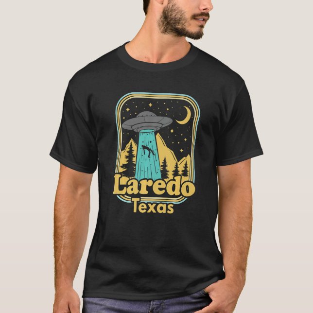 T-shirt Laredo Texas Ufo Alien 80s Retro State Pride (Devant)