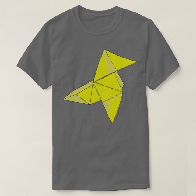 T-shirt L'argent hisse l'origami jaune (Design devant)