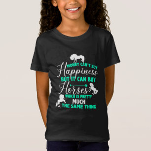 T-Shirt L'argent peut acheter Cheval Mint Green