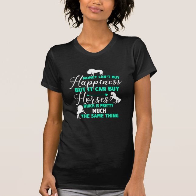 T-shirt L'argent peut acheter Cheval Mint Green (Devant)